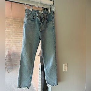 AGOLDE light wash jeans straight cut